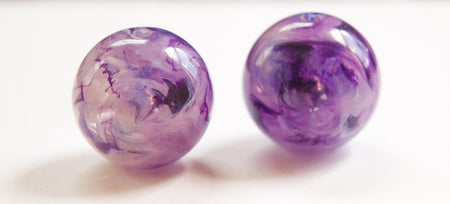 Vintage Purple and White Marbled Chunky Lucite Beads 18mm bds960F