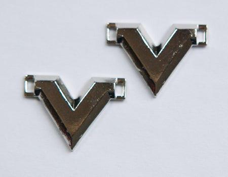 Silver Plated Heavy V Connector Pendant mtl239A