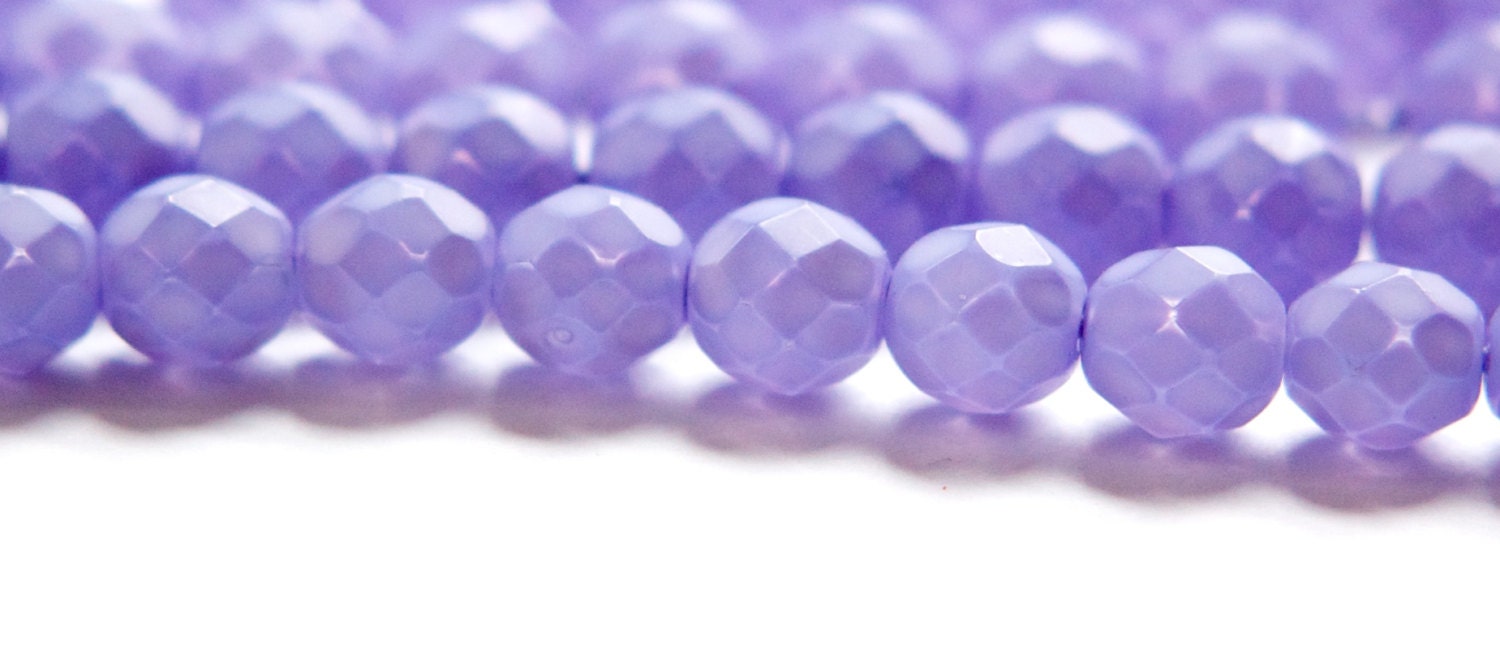 8mm Matte Purple Coated Czech Firepolish Faceted Glass Beads (25)