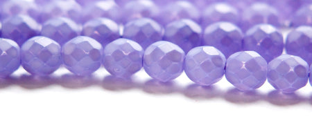 8mm Matte Purple Coated Czech Firepolish Faceted Glass Beads (25)