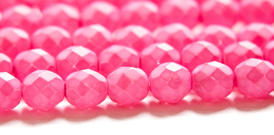 8mm Matte Plum Coated Czech Firepolish Faceted Glass Beads (25)