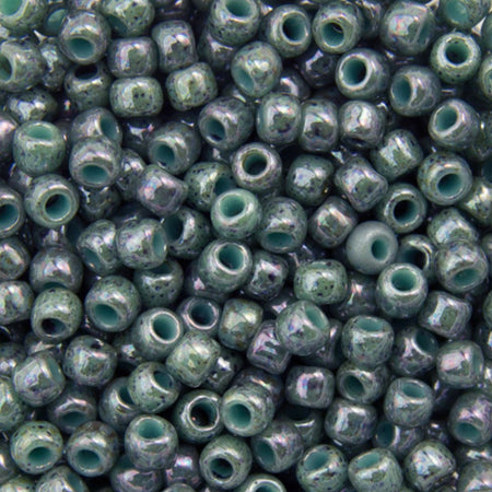 11/0 TOHO ROUND Marbled Opaque Turquoise / Blue Seed Bead (8g)