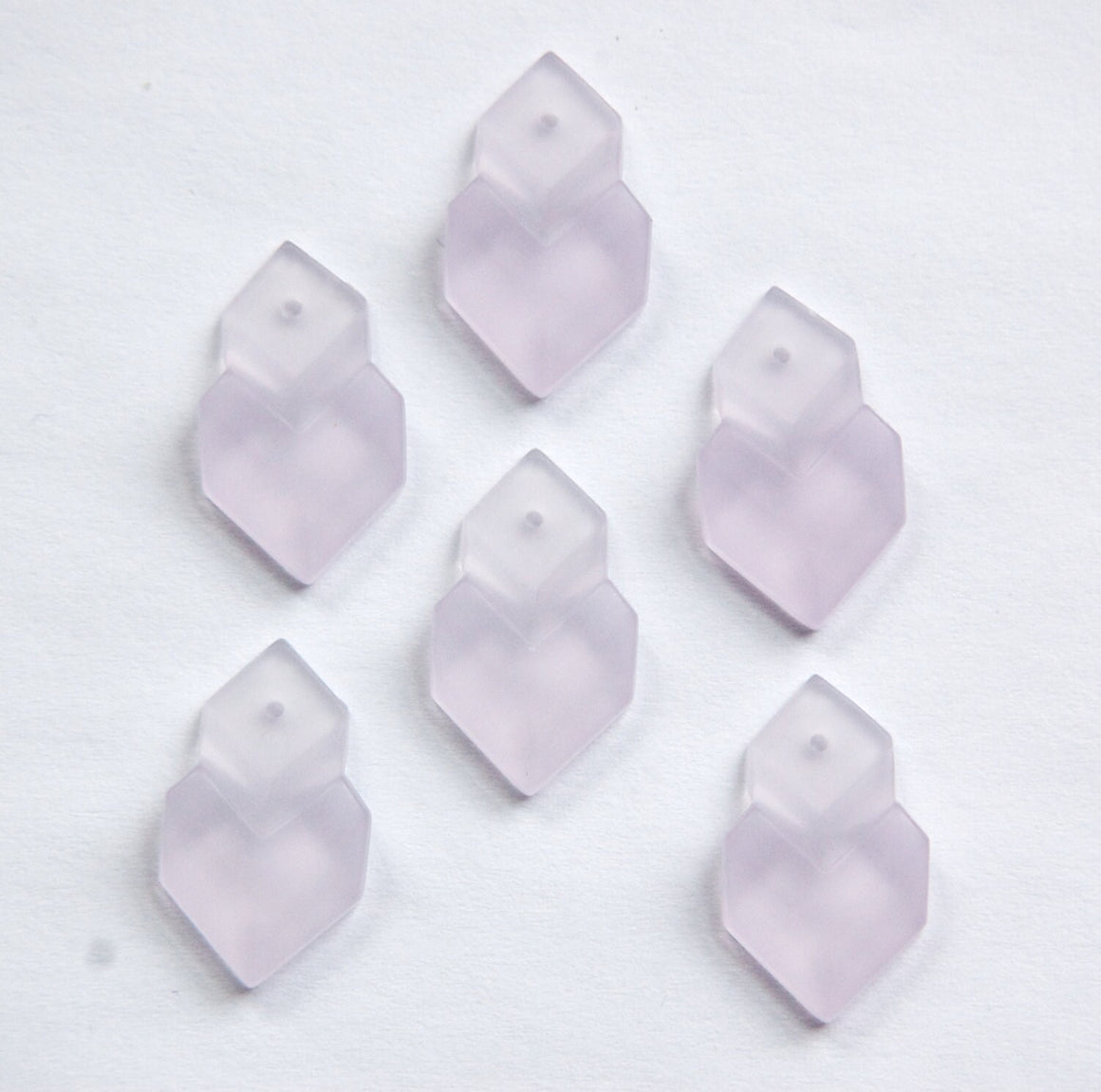 Vintage Acrylic Matte Pale Purple Geometric Triangle Drop chr147
