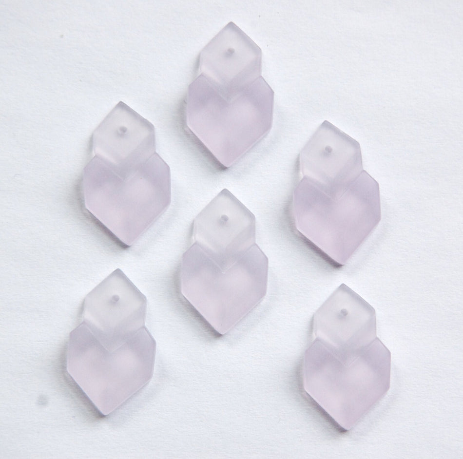 Vintage Acrylic Matte Pale Purple Geometric Triangle Drop chr147
