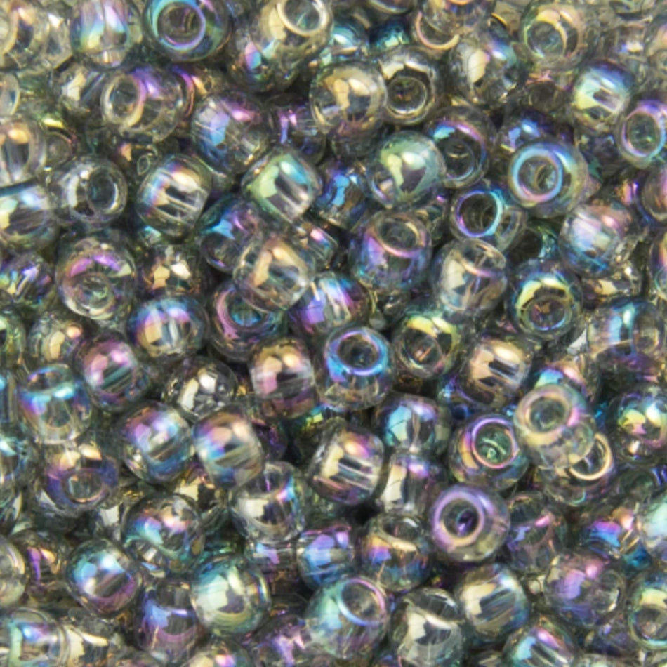 11/0 TOHO ROUND Transparent Rainbow Black Diamond Seed Bead (8g)