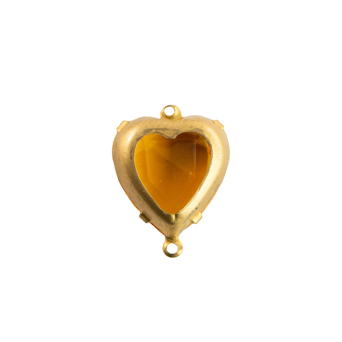 12mm Topaz Faceted Glass Heart Stone in 2 Loop Open Back Setting (2)