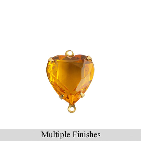 12mm Topaz Faceted Glass Heart Stone in 2 Loop Open Back Setting (2)