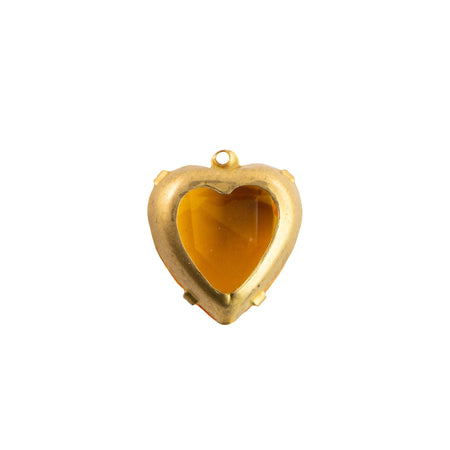 12mm Topaz Faceted Glass Heart Stone in 1 Loop Open Back Setting (2)