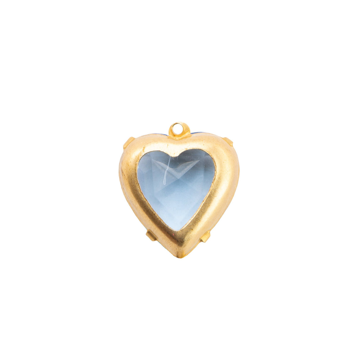 12mm Light Sapphire Faceted Glass Heart Stone in 1 Loop Open Back Setting (2)