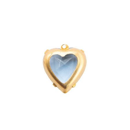 12mm Light Sapphire Faceted Glass Heart Stone in 1 Loop Open Back Setting (2)
