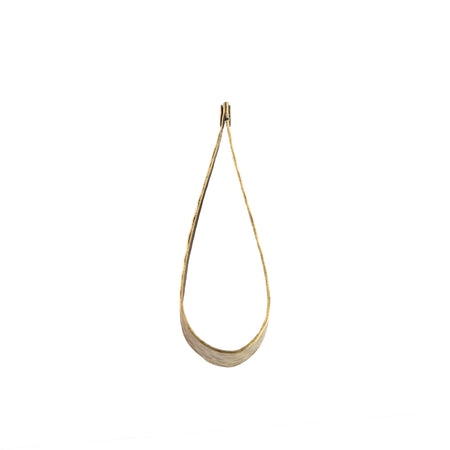1 Hole Brass Ox Small Hammered 3D Teardrop Hoop Pendant 39x13mm (2)