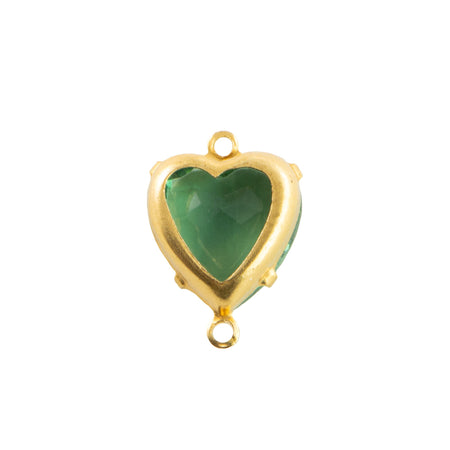 12mm Turmaline Faceted Glass Heart Stone in 2 Loop Open Back Setting (2)
