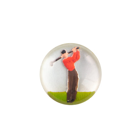 13mm Golfer Glass Round Intaglios (2)