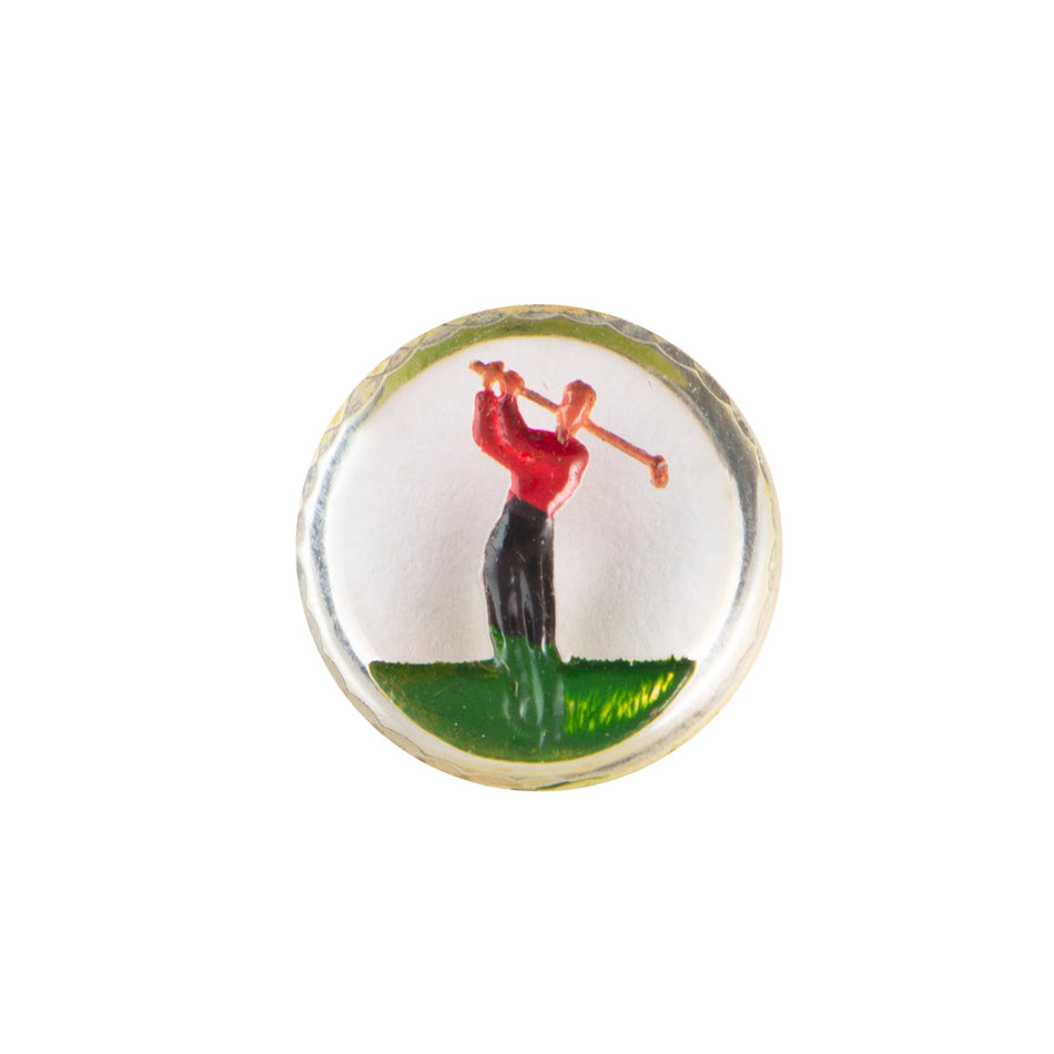 13mm Golfer Glass Round Intaglios (2)