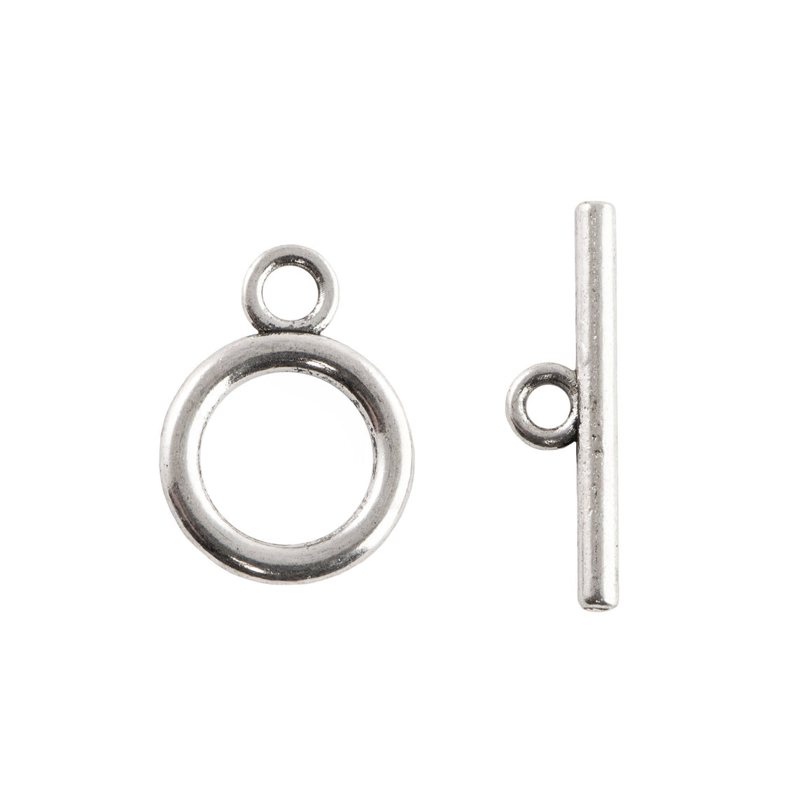 Rounded Simple Top Antiqued Silver Toggles (10 Sets) tog012A