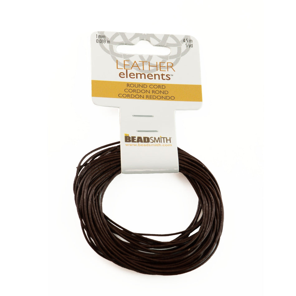 Basic Elements Brown Leather Cord 1mm/5yds