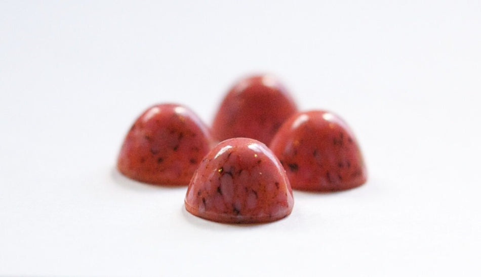 Vintage Coral Matrix High Dome Glass Cabochons 11mm (6) cab1035B
