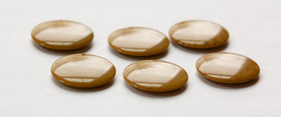 Vintage Taupe Brown Acrylic Circle Charms Drops (6) pnd161B