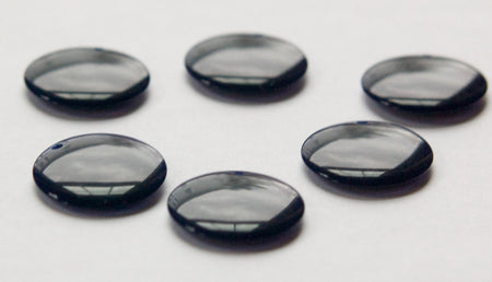 Vintage Navy Blue Acrylic Circle Charms Drops (6) pnd161C