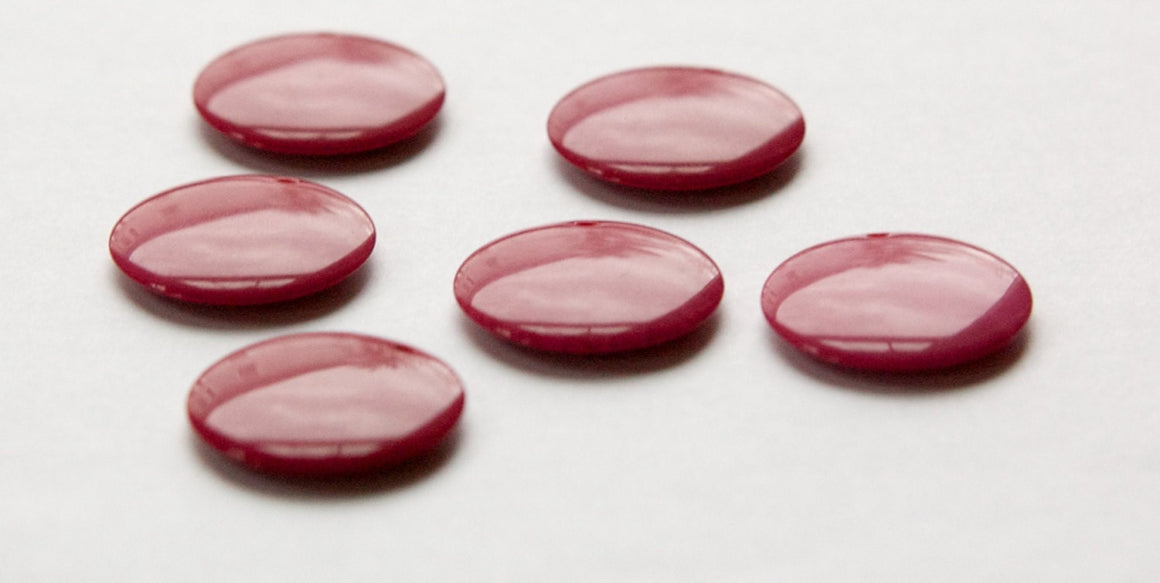 Vintage Raspberry Pink Acrylic Circle Charms Drops (6) pnd161D