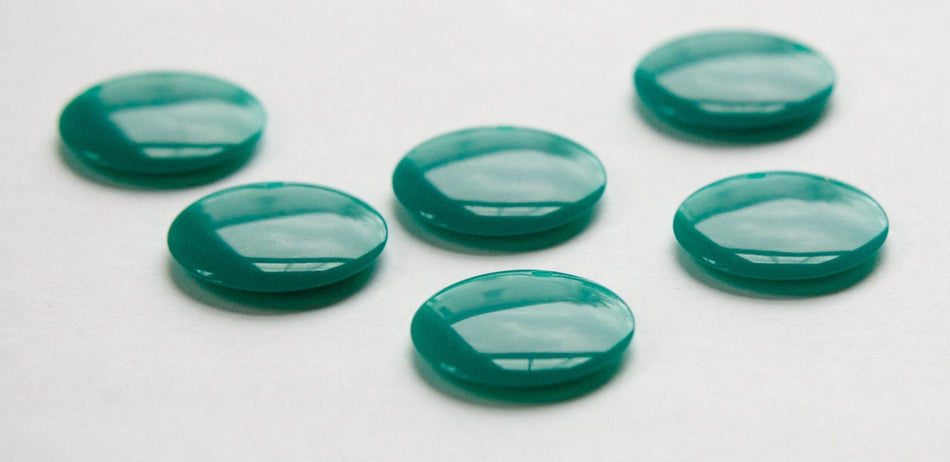 Vintage Teal Acrylic Circle Charms Drops (6) pnd161E