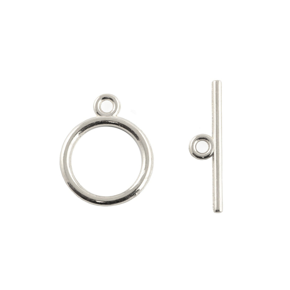 Rounded Simple Top Antiqued Silver Toggles (15 Sets) tog008A