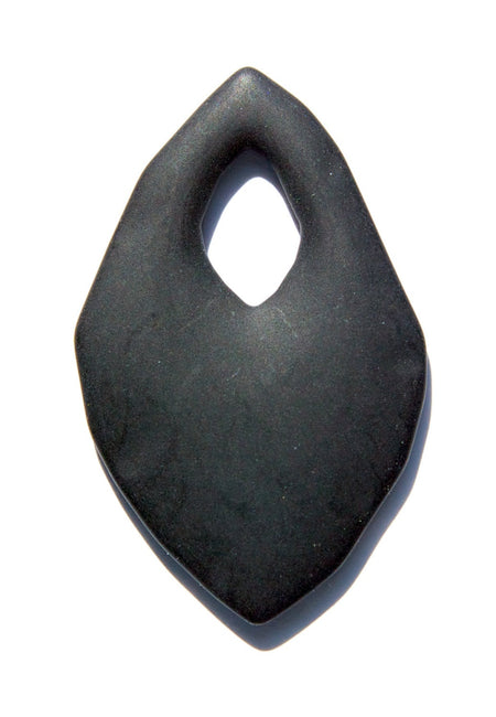 Vintage Matte Black Rustic Teardrop Acrylic Long Pendant pnd047A