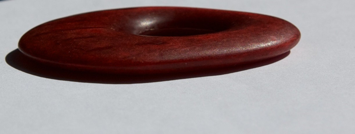 Vintage Matte Red Black Wash Rustic Teardrop Acrylic Pendant pnd047B