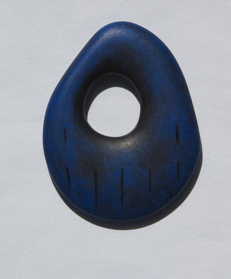 Vintage Matte Blue Black Wash Rustic Teardrop Acrylic Pendant pnd047C