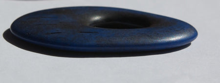Vintage Matte Blue Black Wash Rustic Teardrop Acrylic Pendant pnd047C