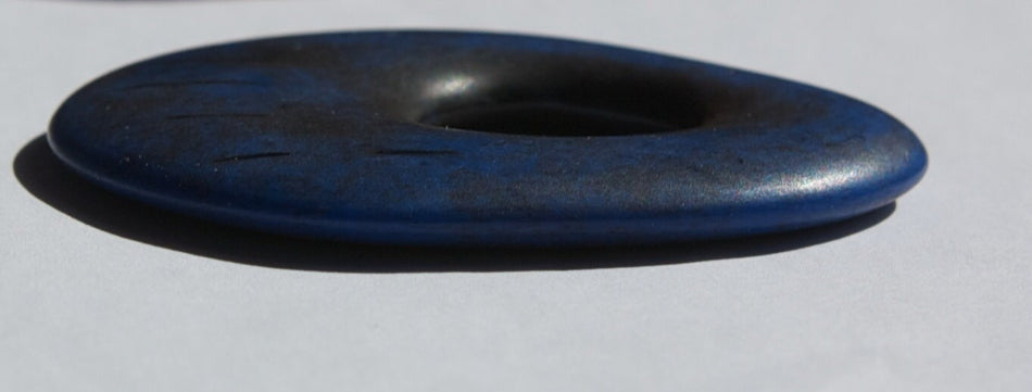 Vintage Matte Blue Black Wash Rustic Teardrop Acrylic Pendant pnd047C