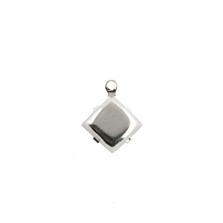 8mm Clear Faceted Glass Square Stone in 1 Loop Setting