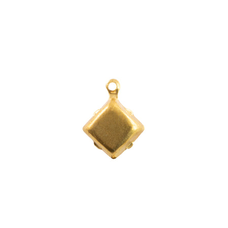 8mm Opaque Orange Square Glass Stone in 1 Loop Setting (6)