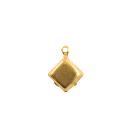 8mm White Moonglow Glass Square Stone in 1 Loop Setting