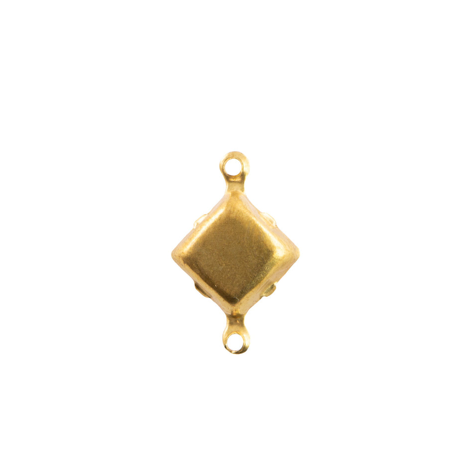 8mm White Moonglow Glass Square Stone in 2 Loop Setting