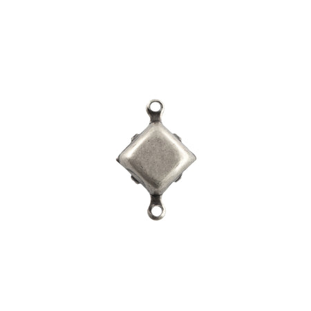 8mm Blue Moonglow Glass Square Stone in 2 Loop Setting