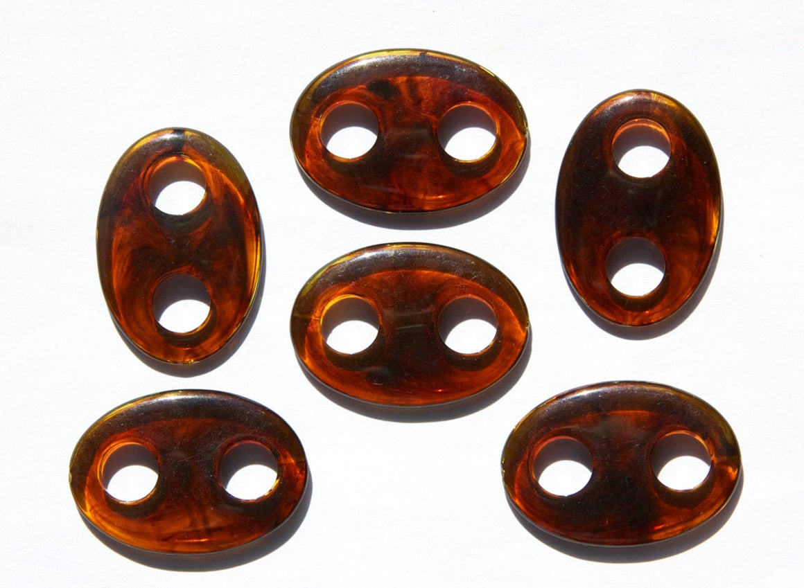 Vintage Acrylic Tortoise Oval Connector Drops 32mm X 22mm bds131