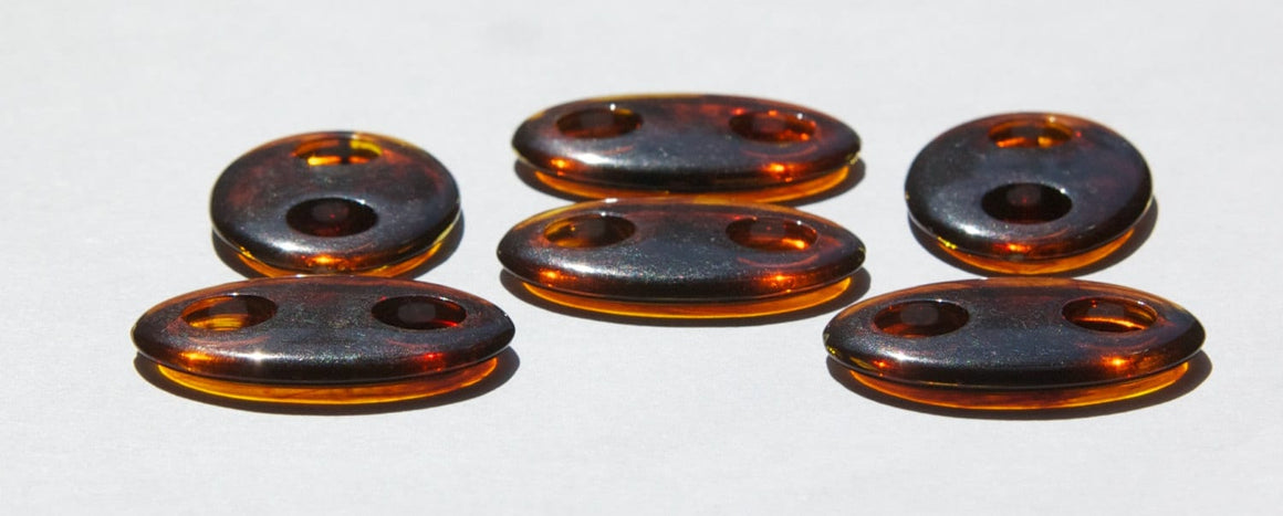 Vintage Acrylic Tortoise Oval Connector Drops 32mm X 22mm bds131