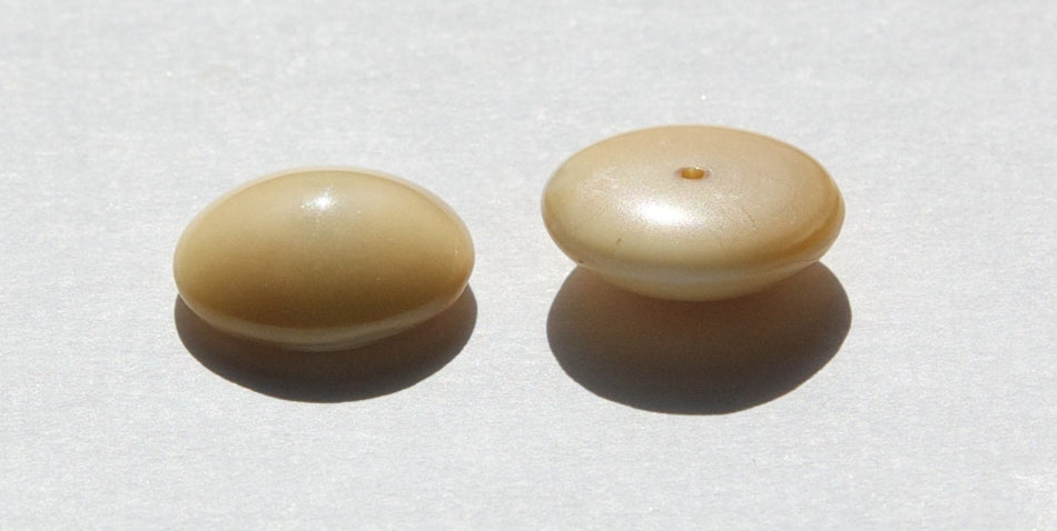 Vintage Light Brown and White Glass Cabochons 18mm Germany cab706X