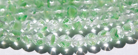 8mm Green Porphyr Czech Firepolish Faceted Glass Beads (25)