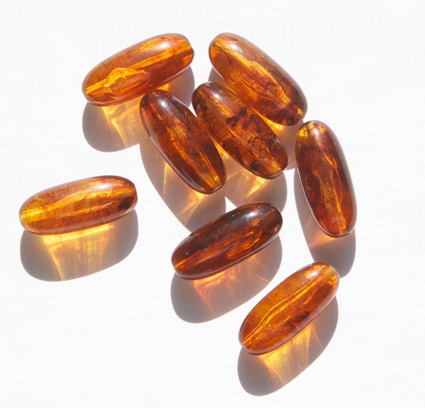 Vintage Oblong Tortoise Acrylic Beads 22mm bds132