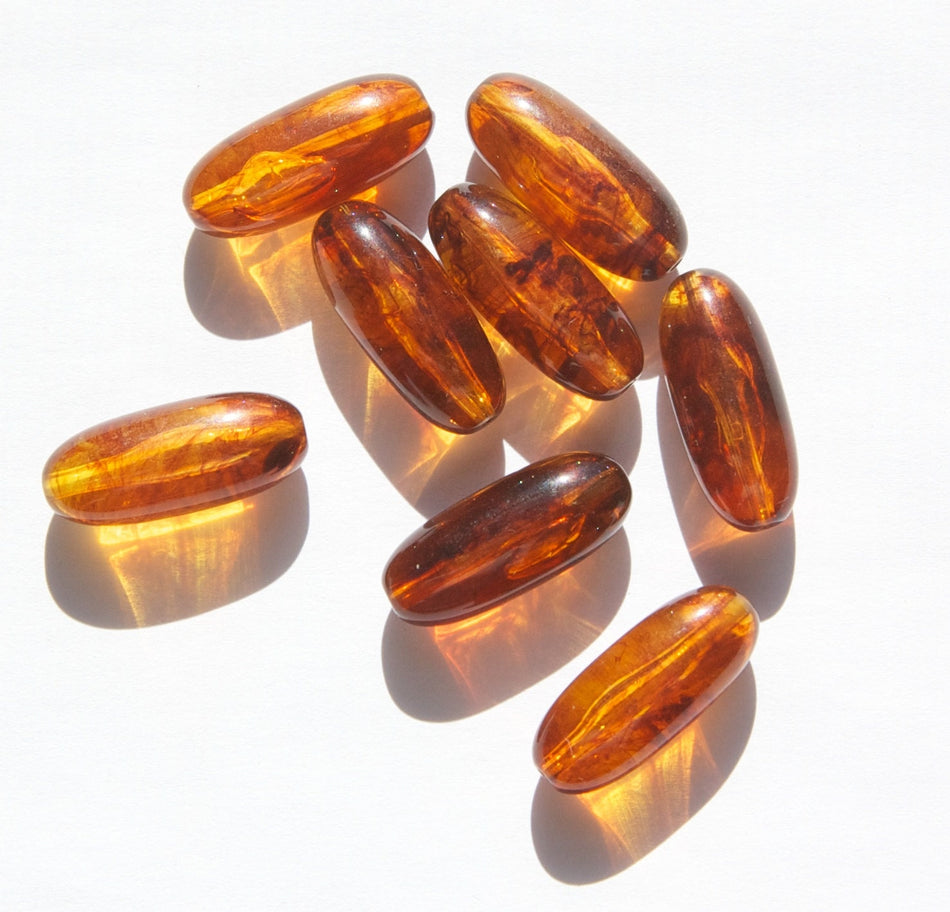 Vintage Oblong Tortoise Acrylic Beads 22mm bds132