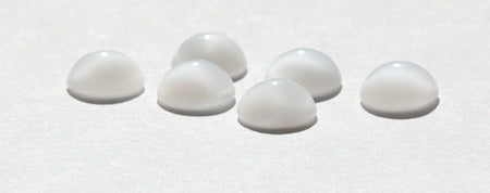 Vintage White Moonglow Glass Cabochons 9mm cab160