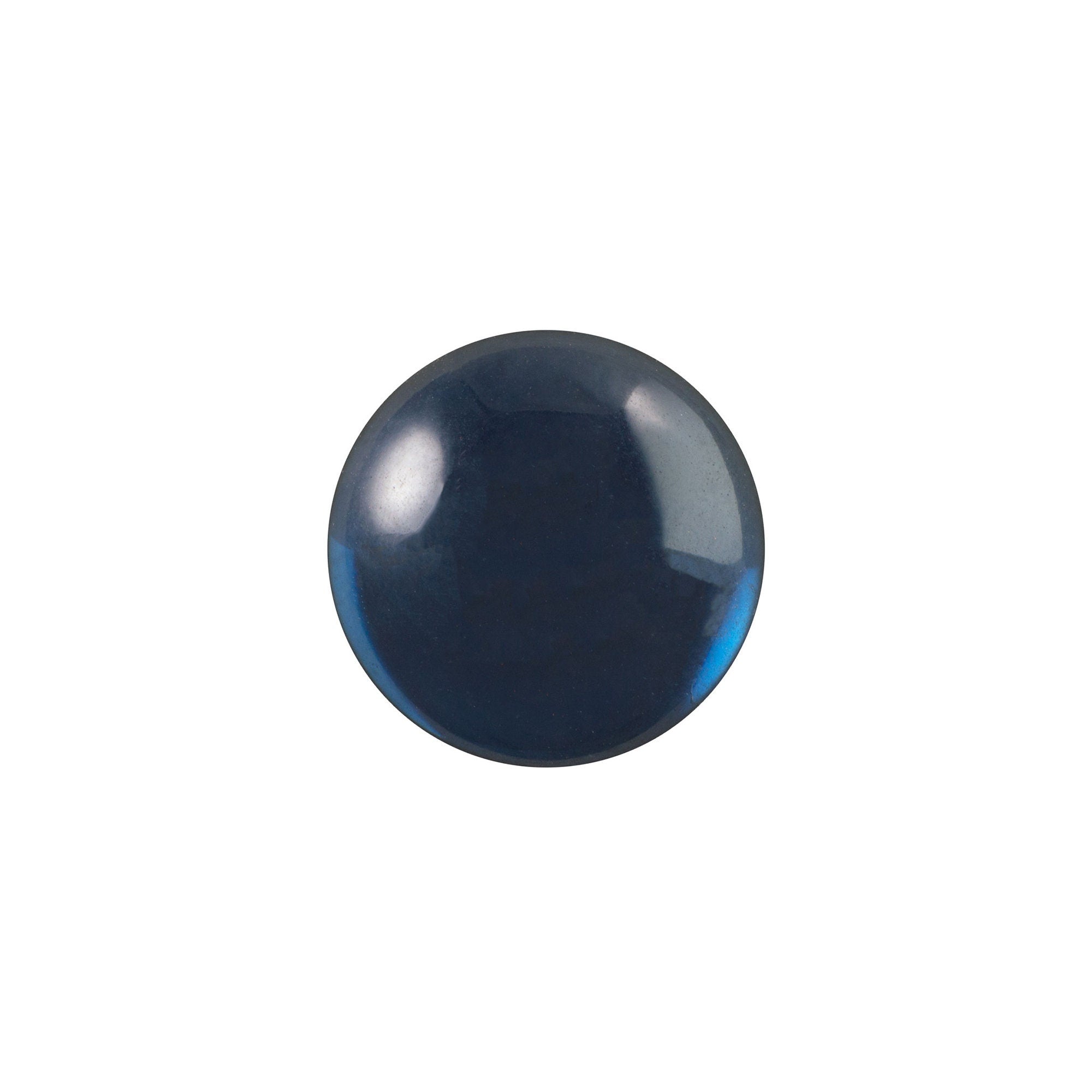11mm Translucent Montana Blue Foiled Glass Round Cabochons (6)