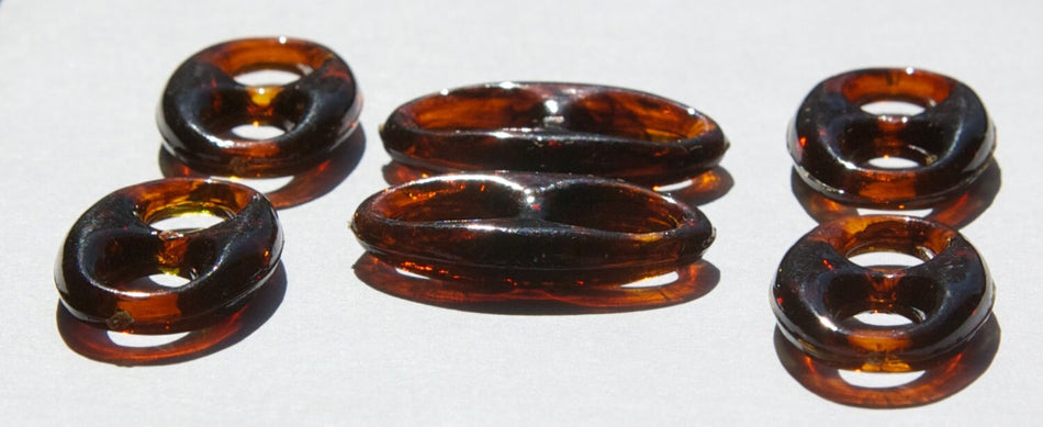 Vintage Acrylic Tortoise Oval Connector Drops Large Hole bds654