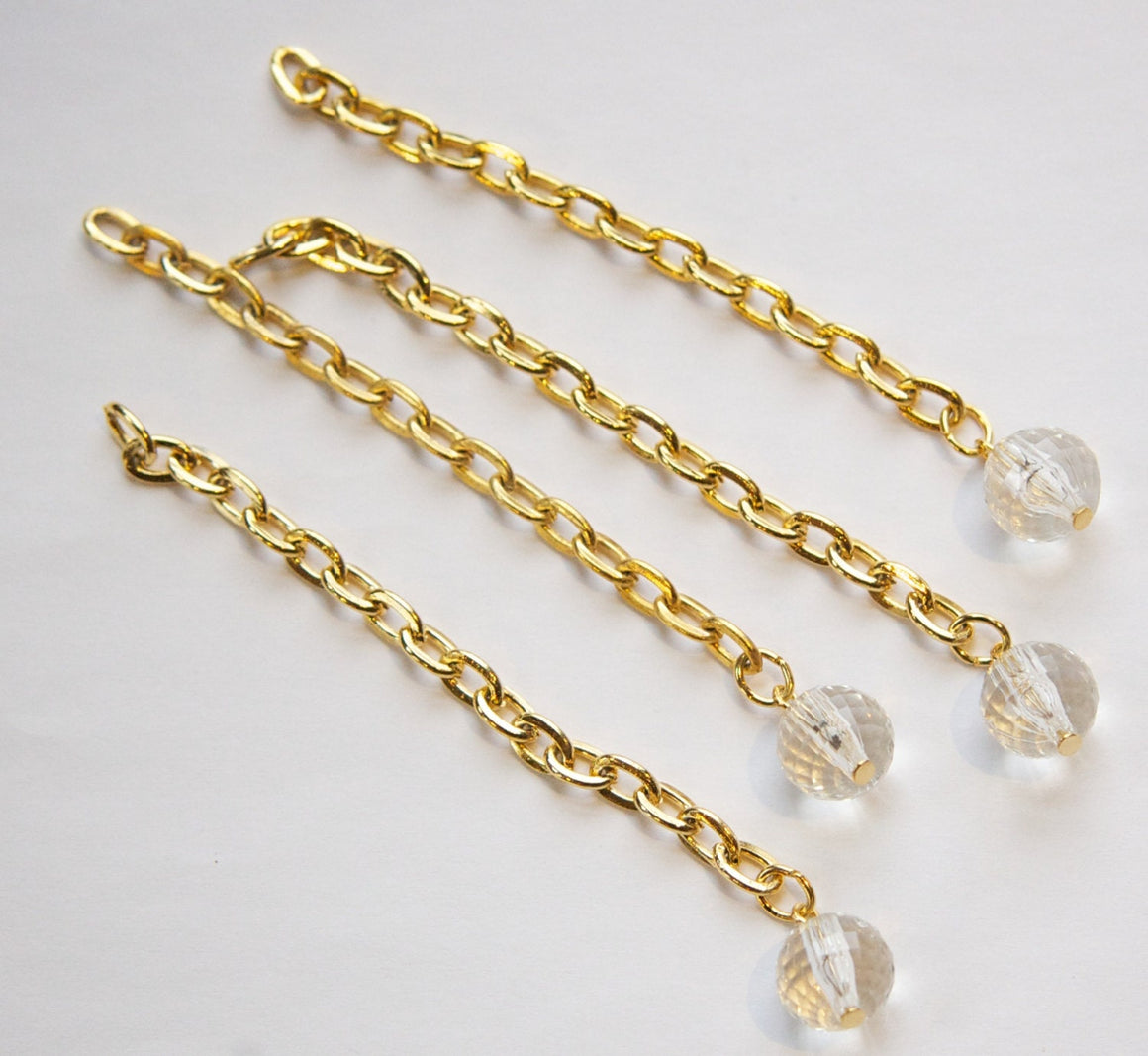 Vintage Chain Length Drops with Clear Acrylic Faceted Bead drp120