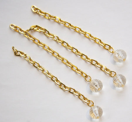 Vintage Chain Length Drops with Clear Acrylic Faceted Bead drp120