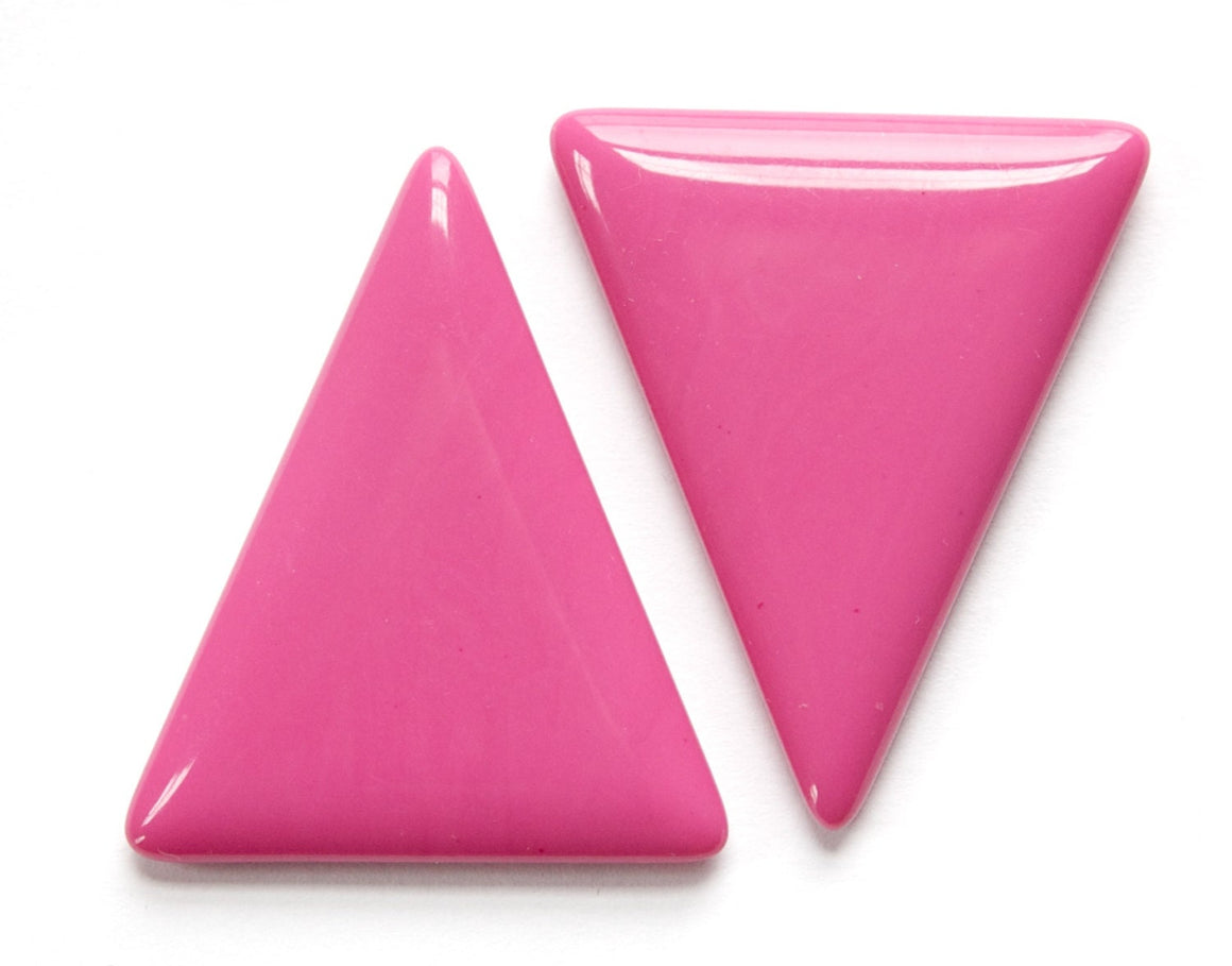 Vintage Pink Triangle Acrylic No Hole Findings (2) cab828A