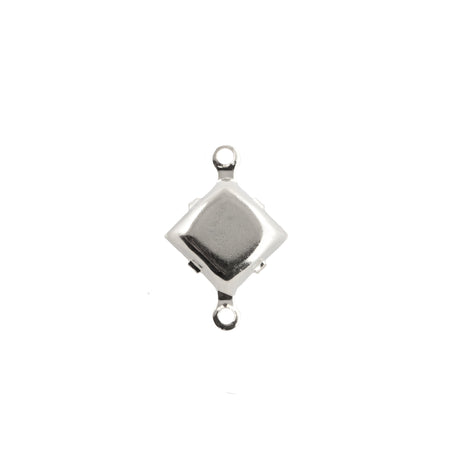 8mm Opaque Orange Square Glass Stone in 2 Loop Setting (6)