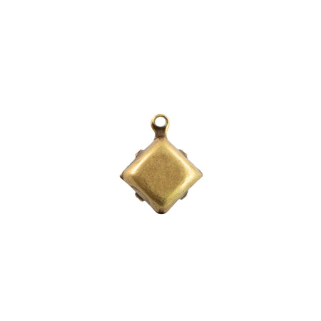 8mm White Glass Square Stone in 1 Loop Setting
